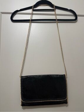 Adore Me Black Chain-Trim Crossbody Bag